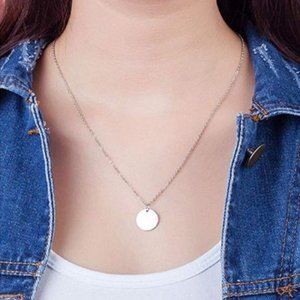 Single Round Coin Necklace (Silver)